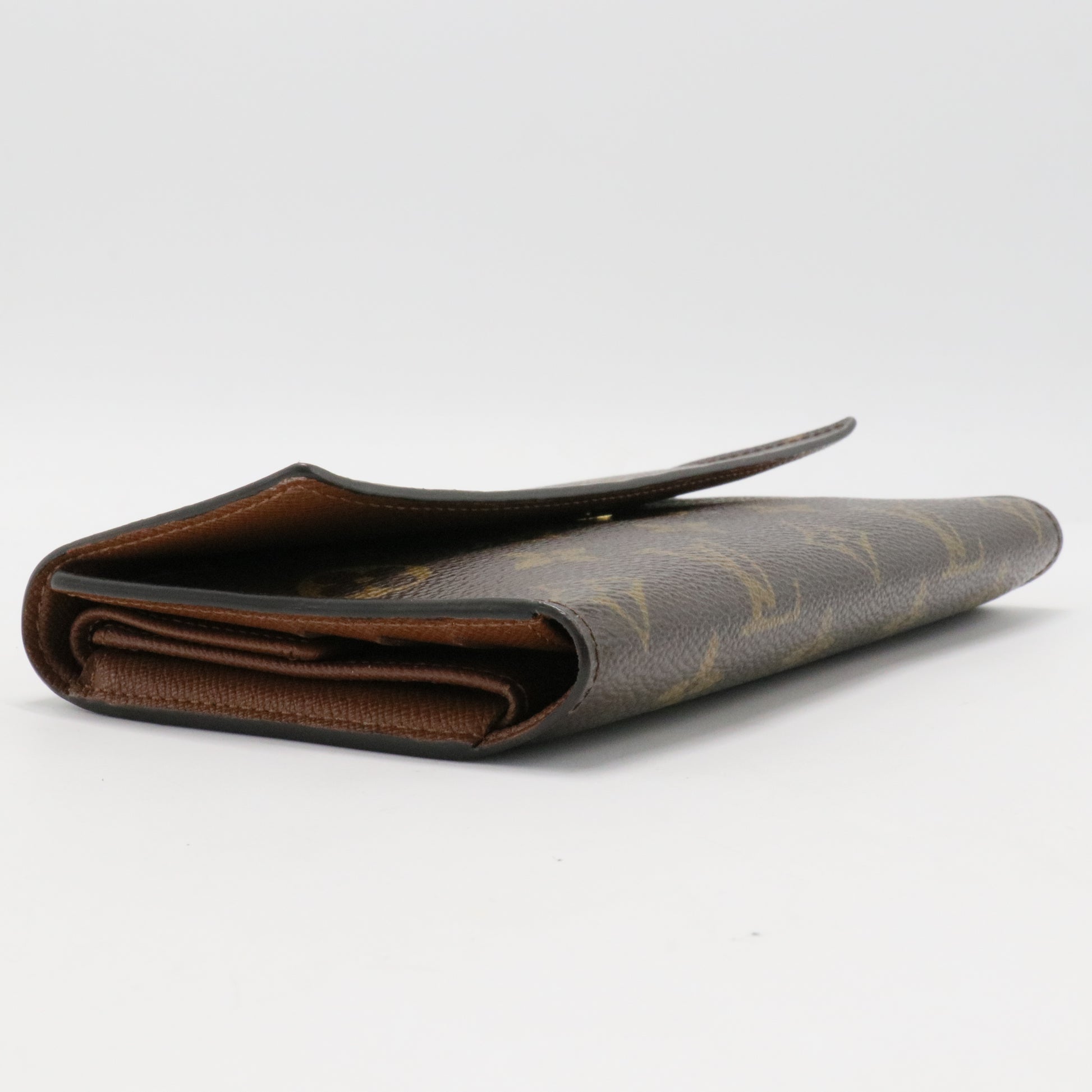 Monogram Long Zipper Sarah Wallet Brown