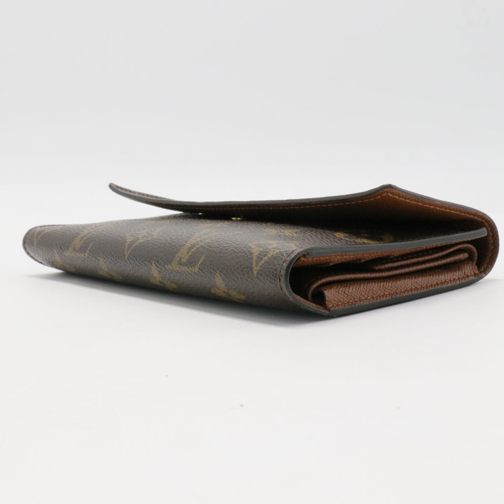 Monogram Long Zipper Sarah Wallet Brown