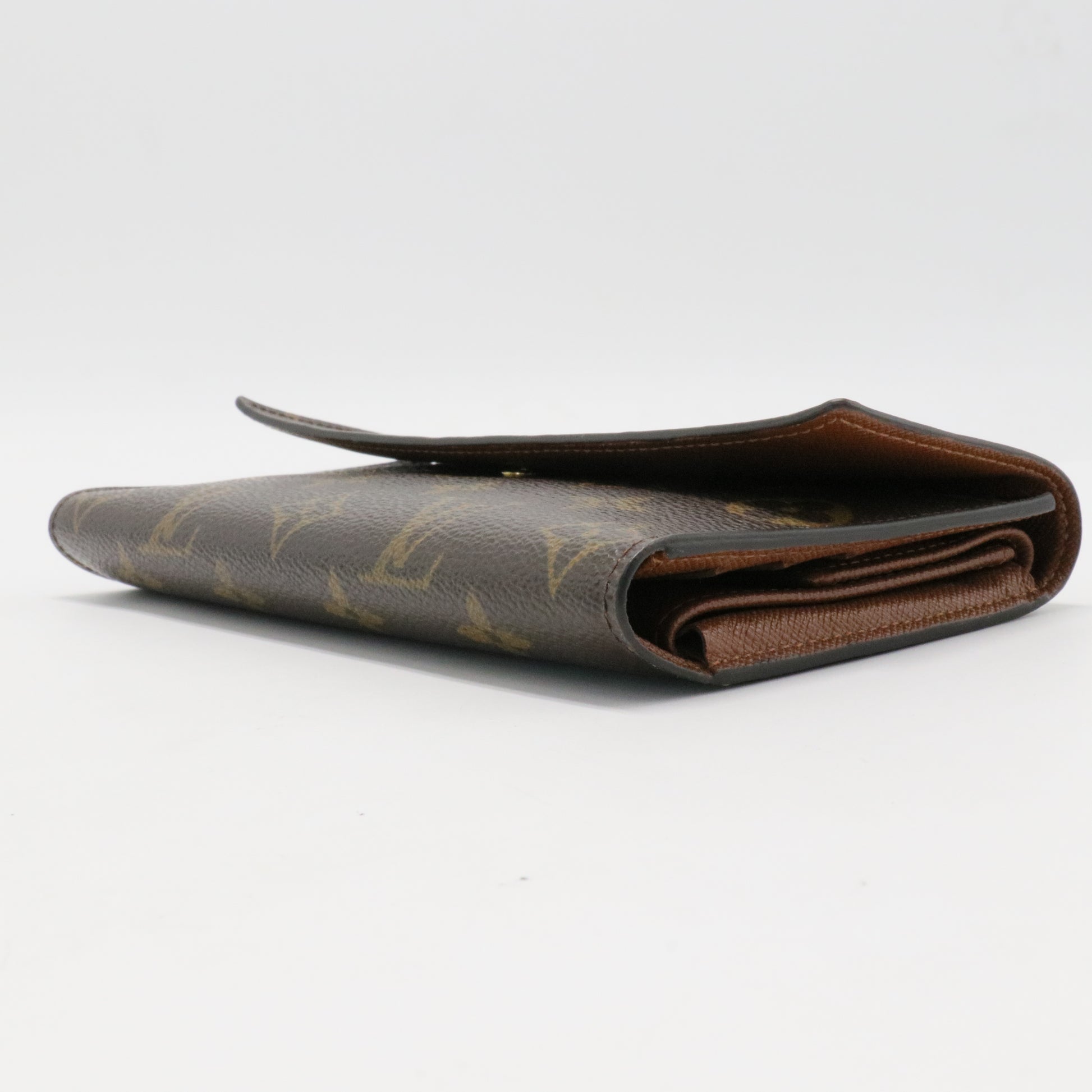 Monogram Long Zipper Sarah Wallet Brown