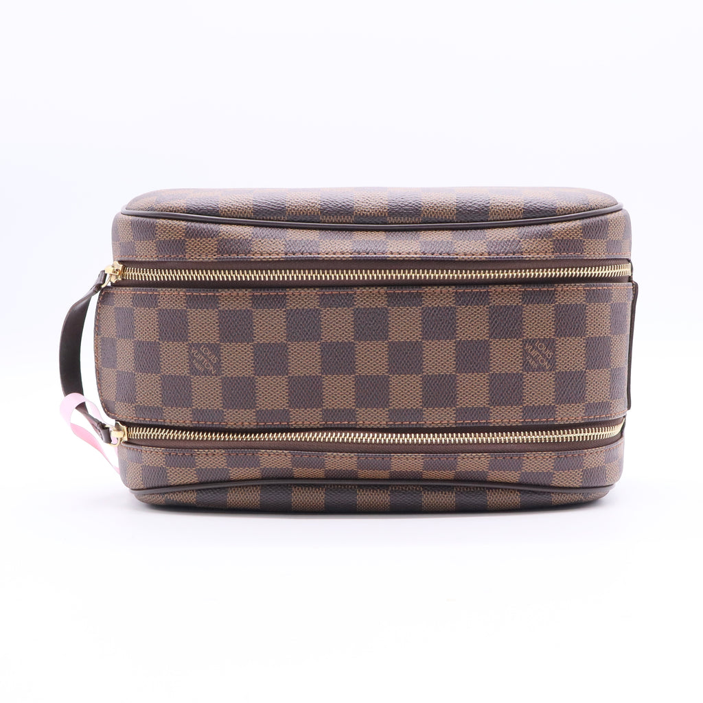 Louis Vuitton Damier Ebene Trousse Toilette King Size Brown Pouch Bag TWINS