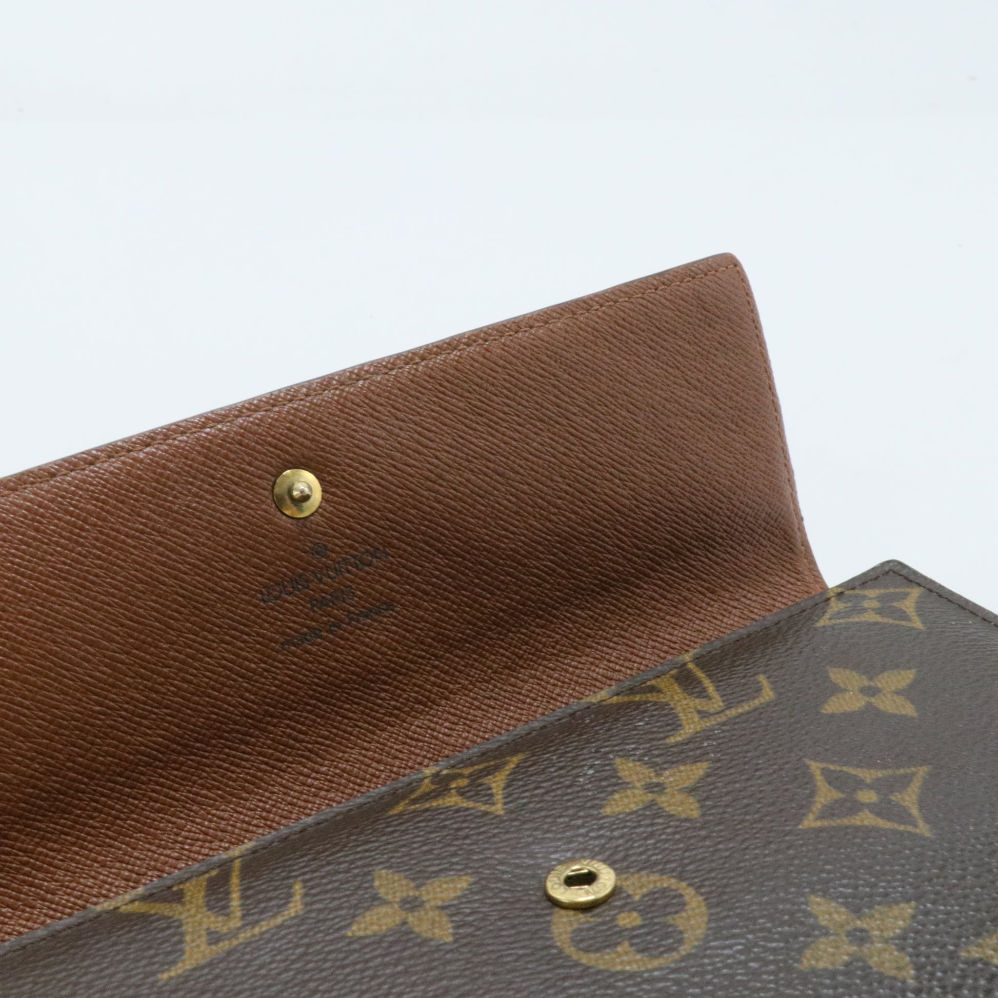 Monogram Long Zipper Sarah Wallet Brown