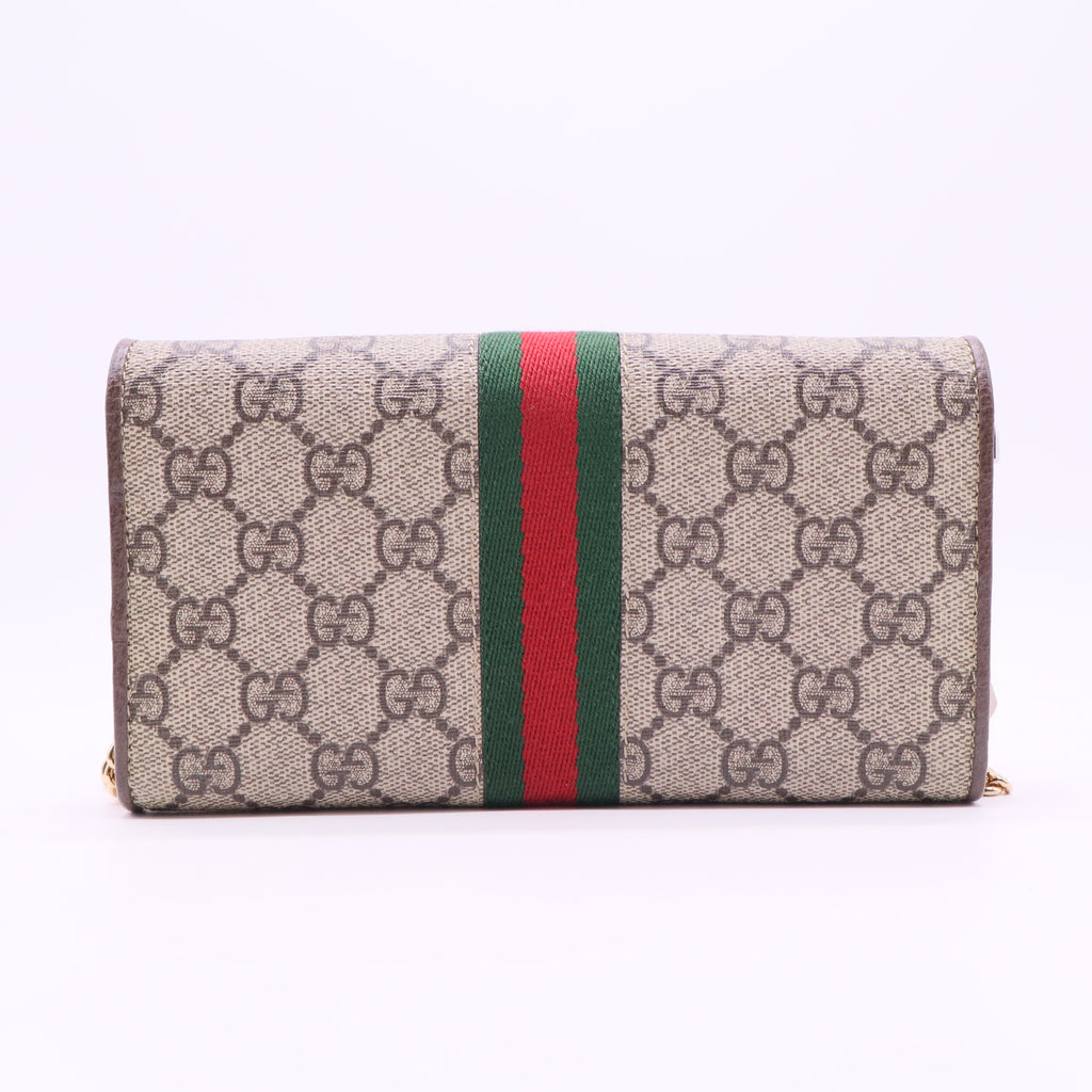 Gucci Beige GG Supreme Ophidia GG Web Wallet on Chain twins