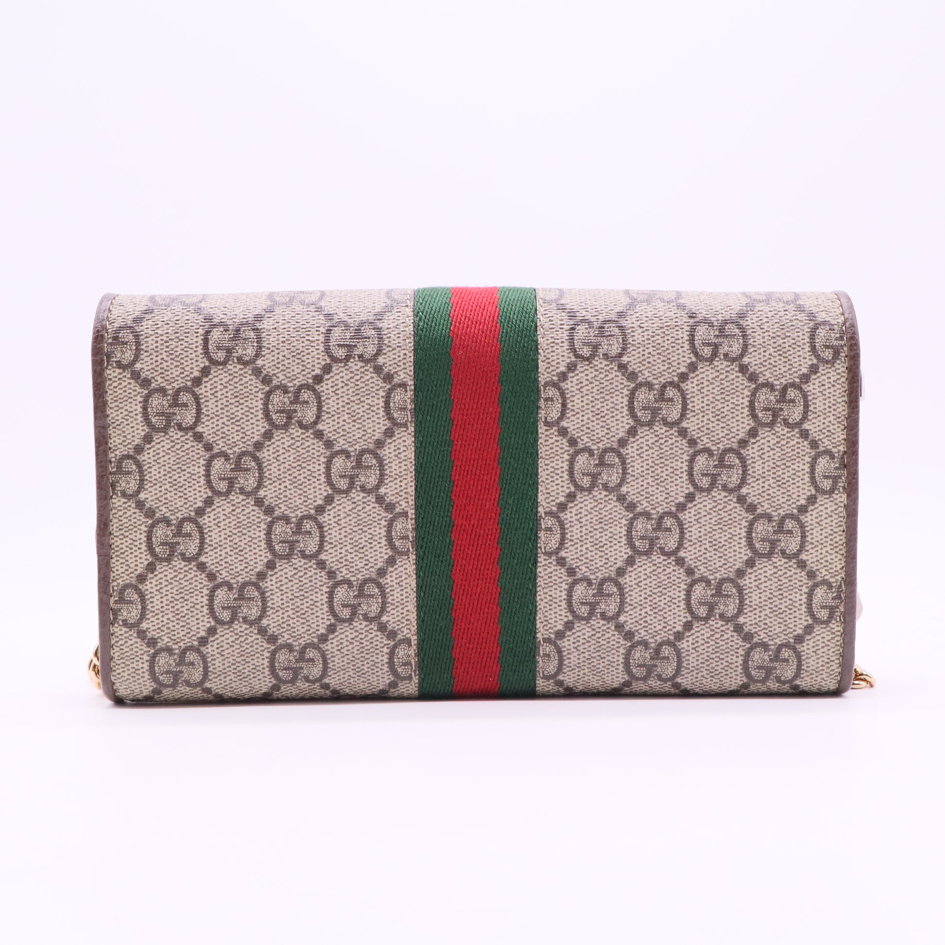 Gucci Beige GG Supreme Ophidia GG Web Wallet on Chain twins