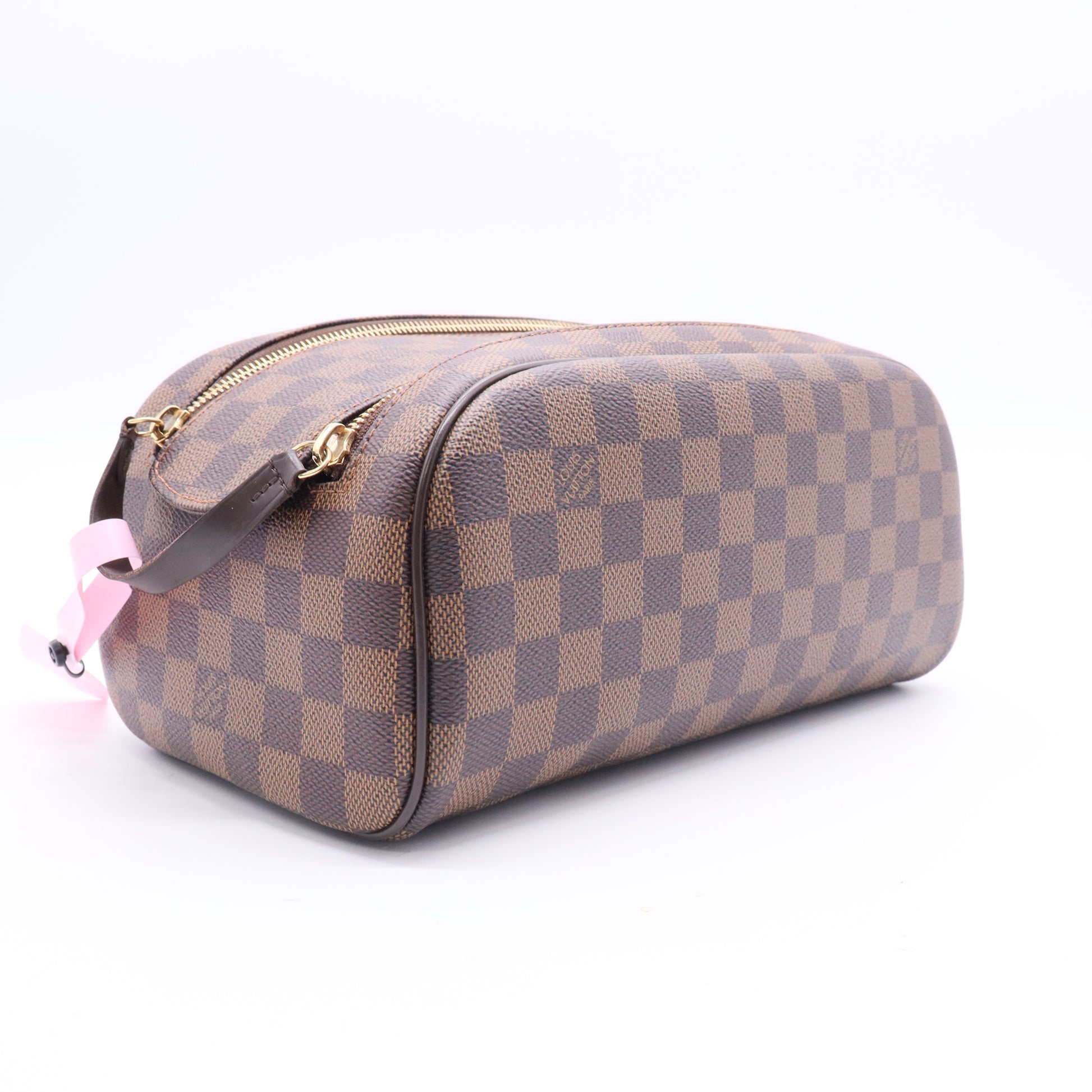 Louis Vuitton Damier Ebene Trousse Toilette King Size Brown Pouch Bag TWINS