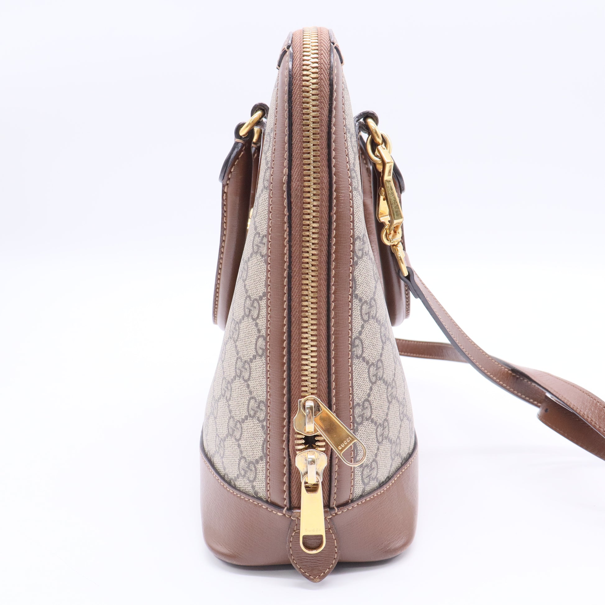 Horsebit 1955 Top Handle Bag GG Coated Canvas with Leather Small Twins B20585