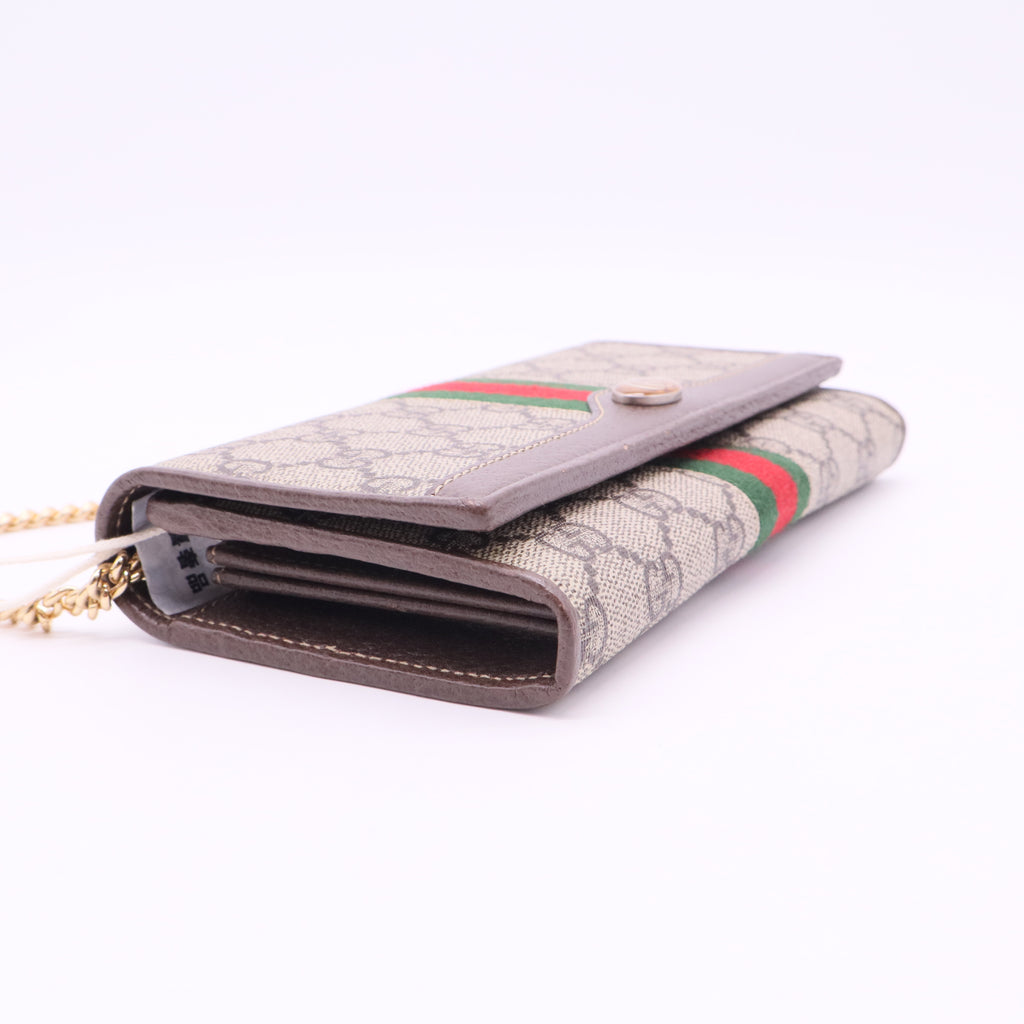 Gucci Beige GG Supreme Ophidia GG Web Wallet on Chain twins