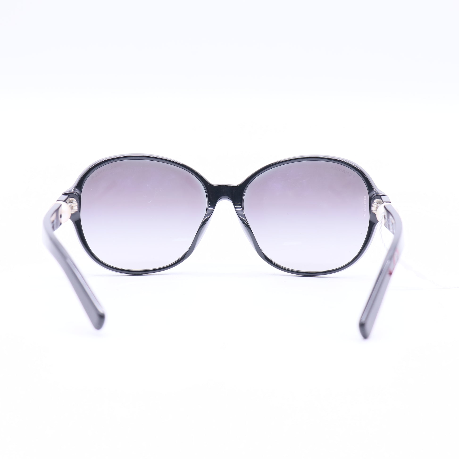 Chanel Black Glitter Acetate Frame Pearl CC Sunglasses Twins LDJ3737