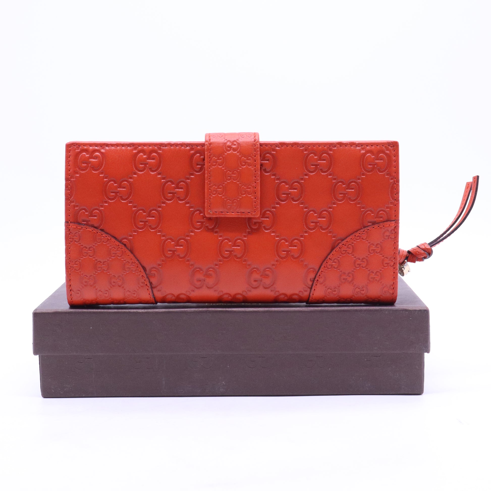 Gucci Guccissima Bree Long Flap Wallet Orange W21050