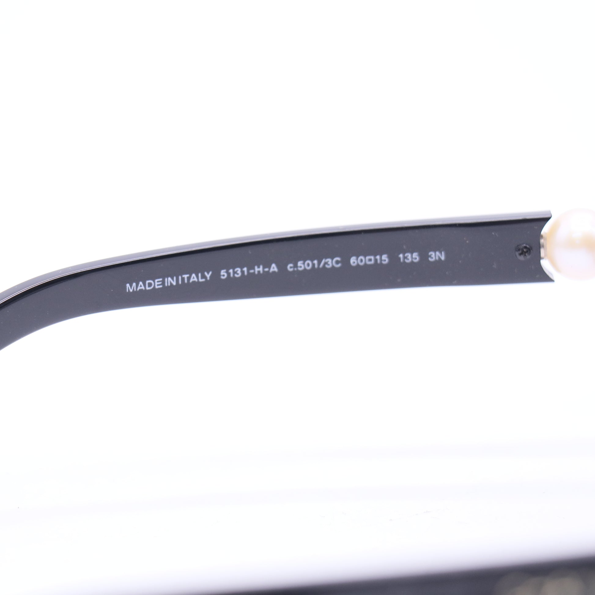 Chanel Black Glitter Acetate Frame Pearl CC Sunglasses Twins LDJ3737