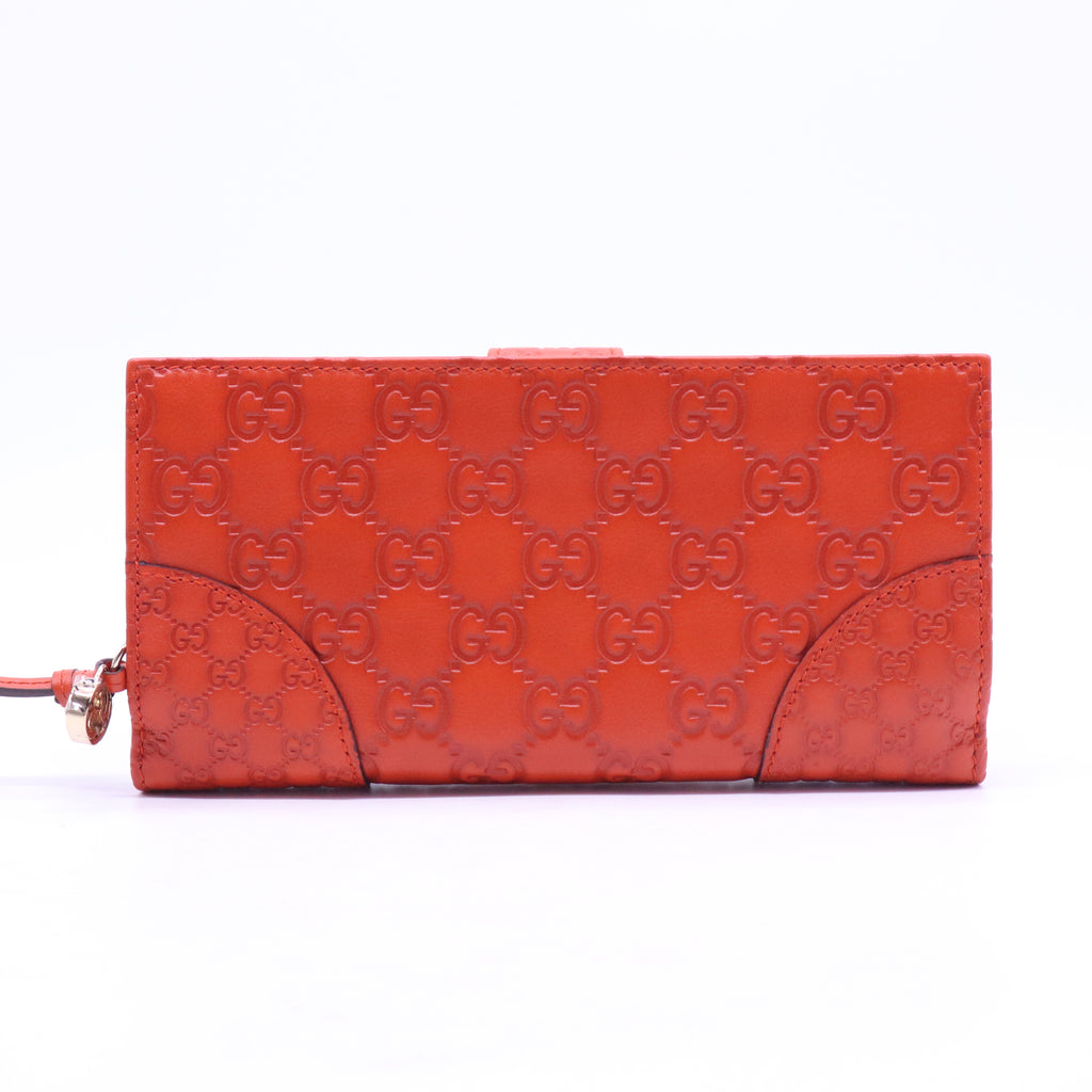 Gucci Guccissima Bree Long Flap Wallet Orange W21050