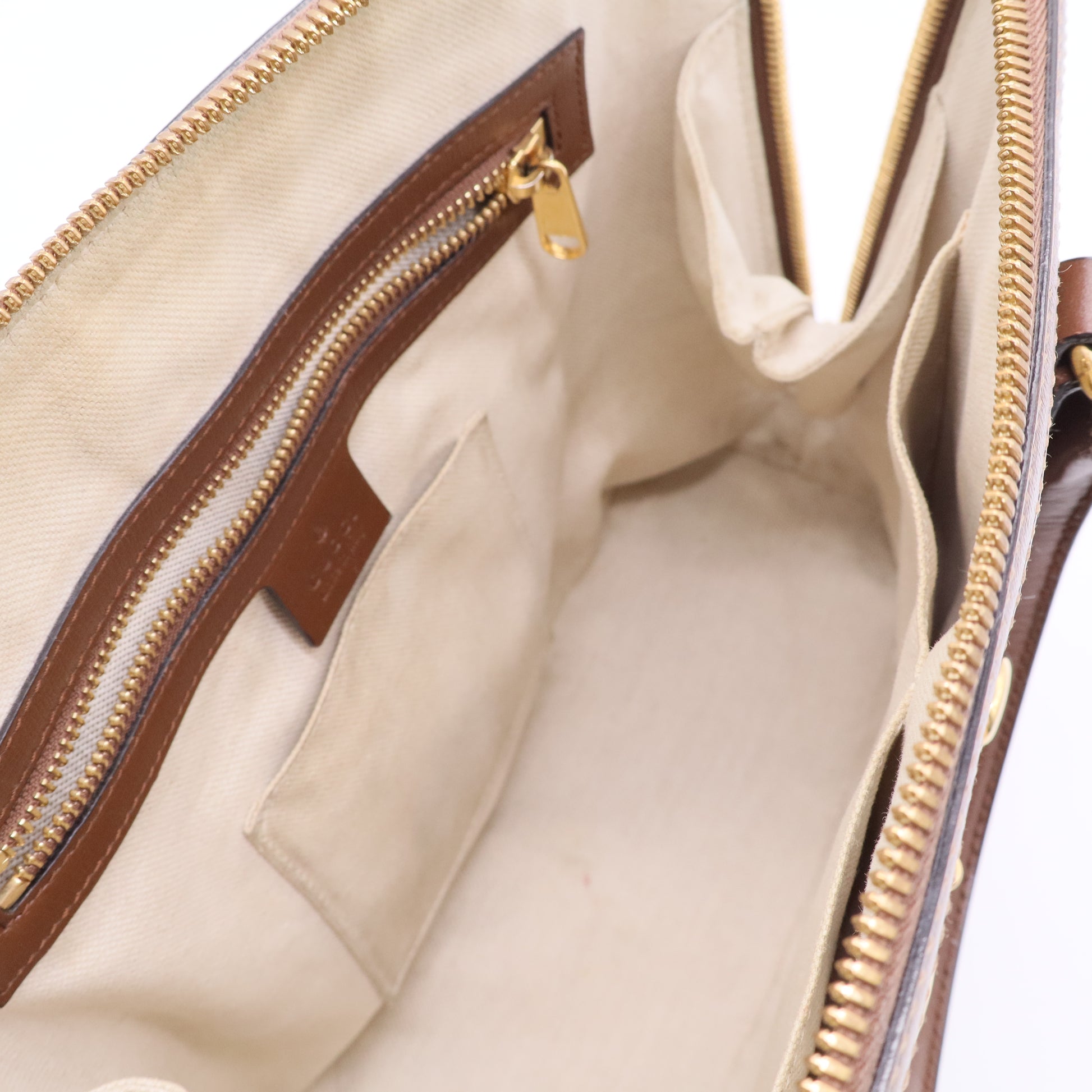 Horsebit 1955 Top Handle Bag GG Coated Canvas with Leather Small Twins B20585