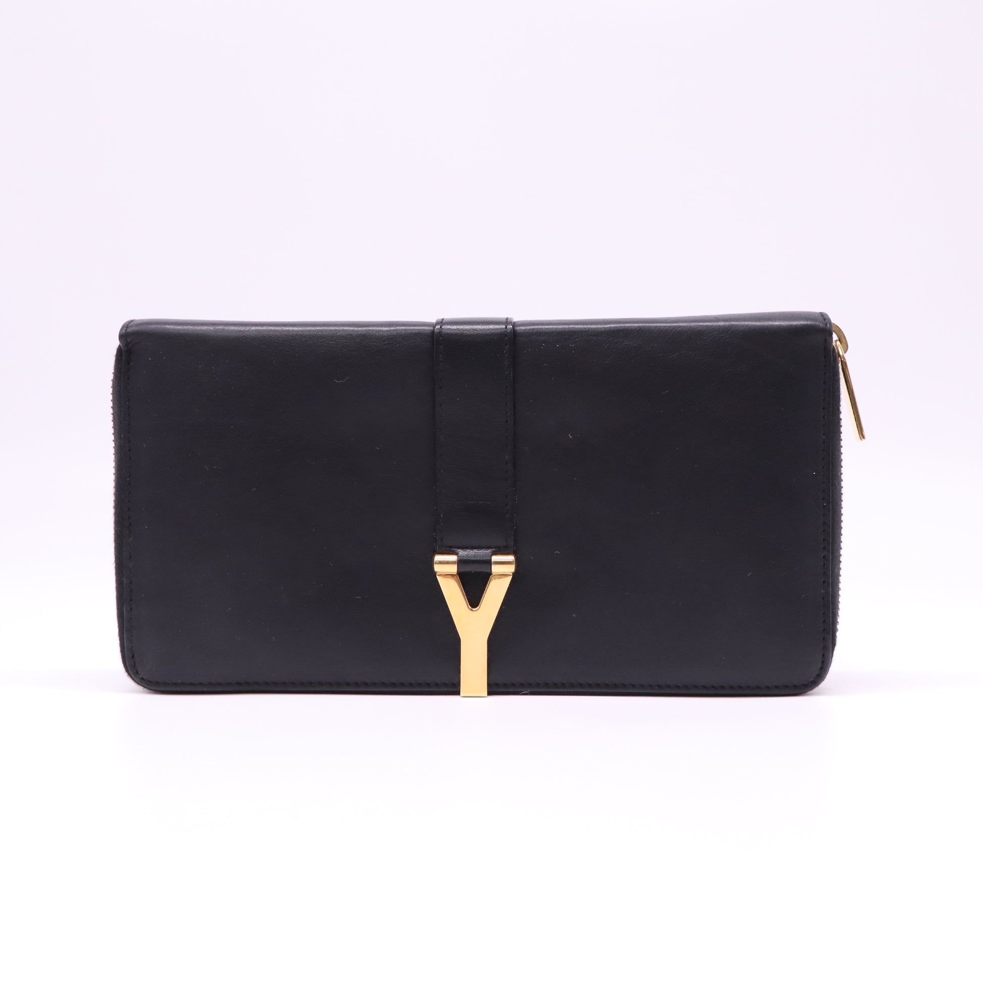 Saint Laurent Calfskin Classic Y Ligne Zip Around Wallet W22120