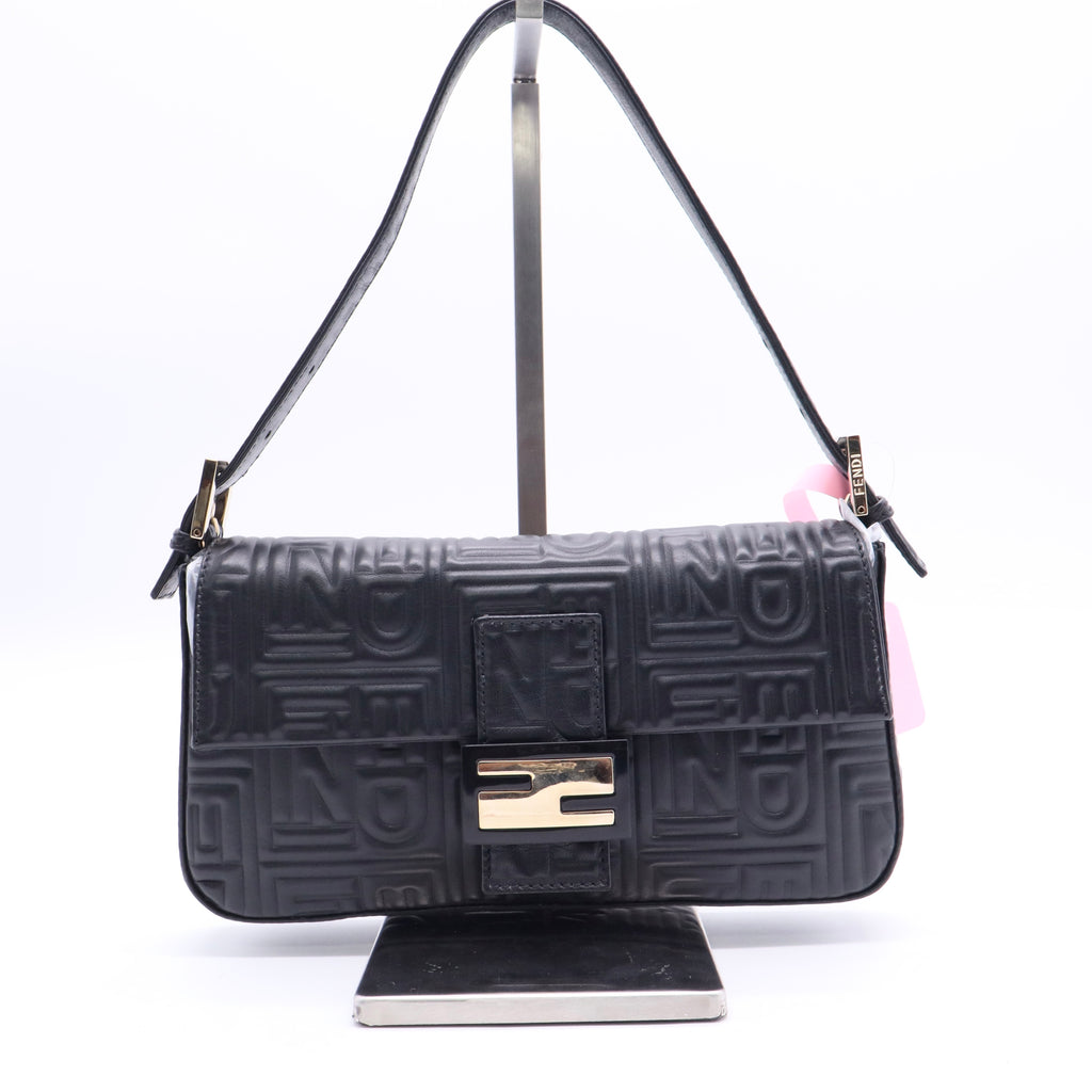 Fendi Nappa Logo Embossed Baguette TWINS