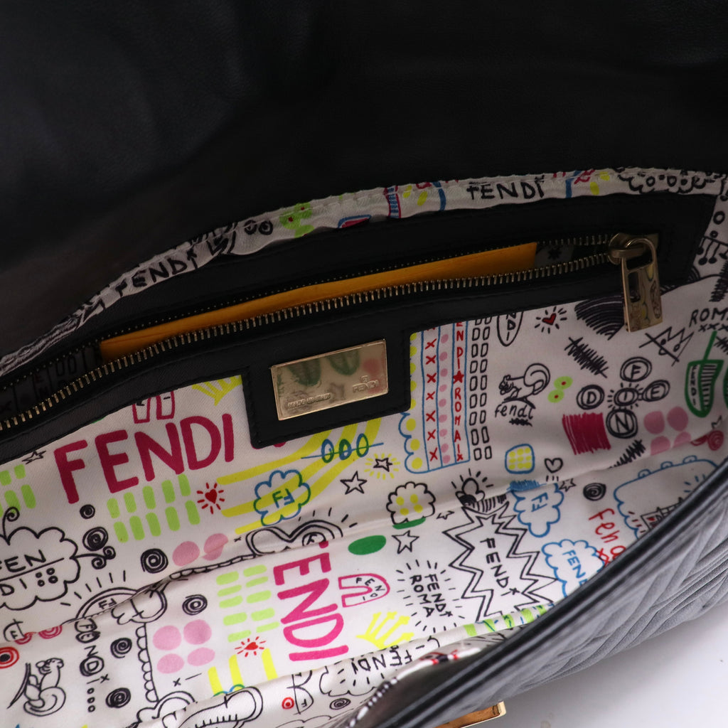 Fendi Nappa Logo Embossed Baguette TWINS