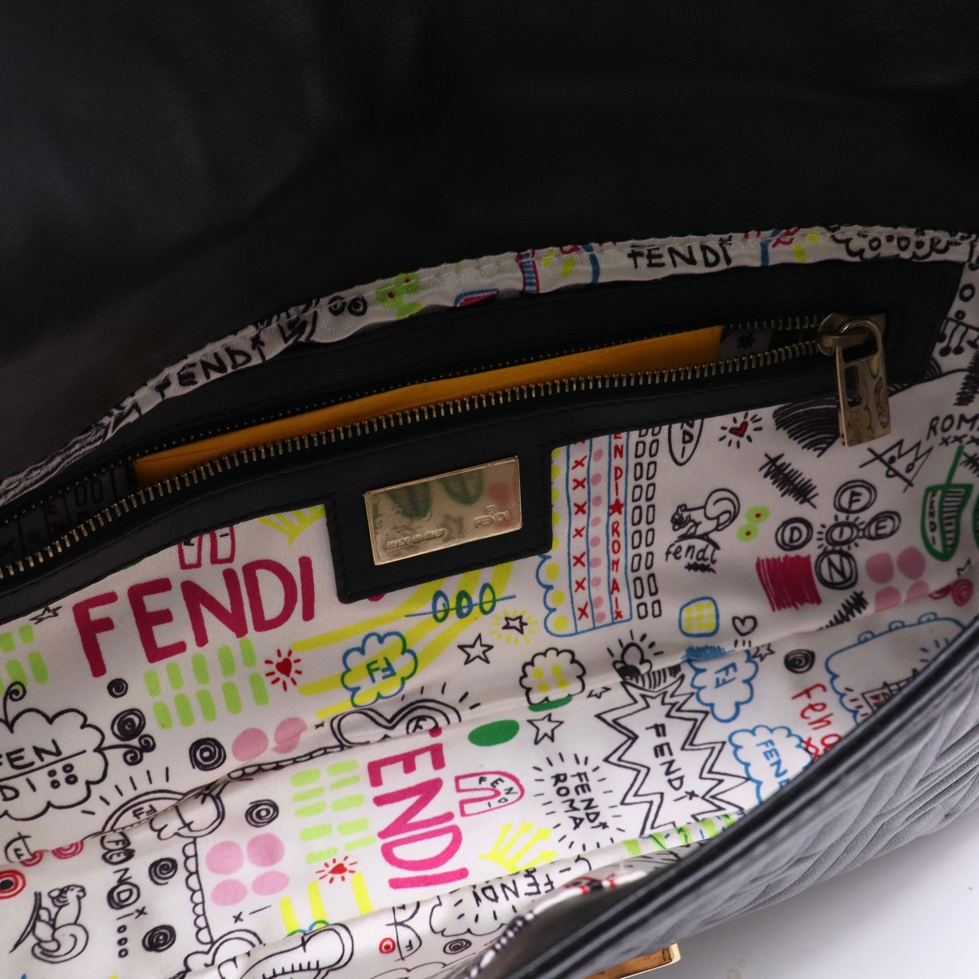 Fendi Nappa Logo Embossed Baguette TWINS