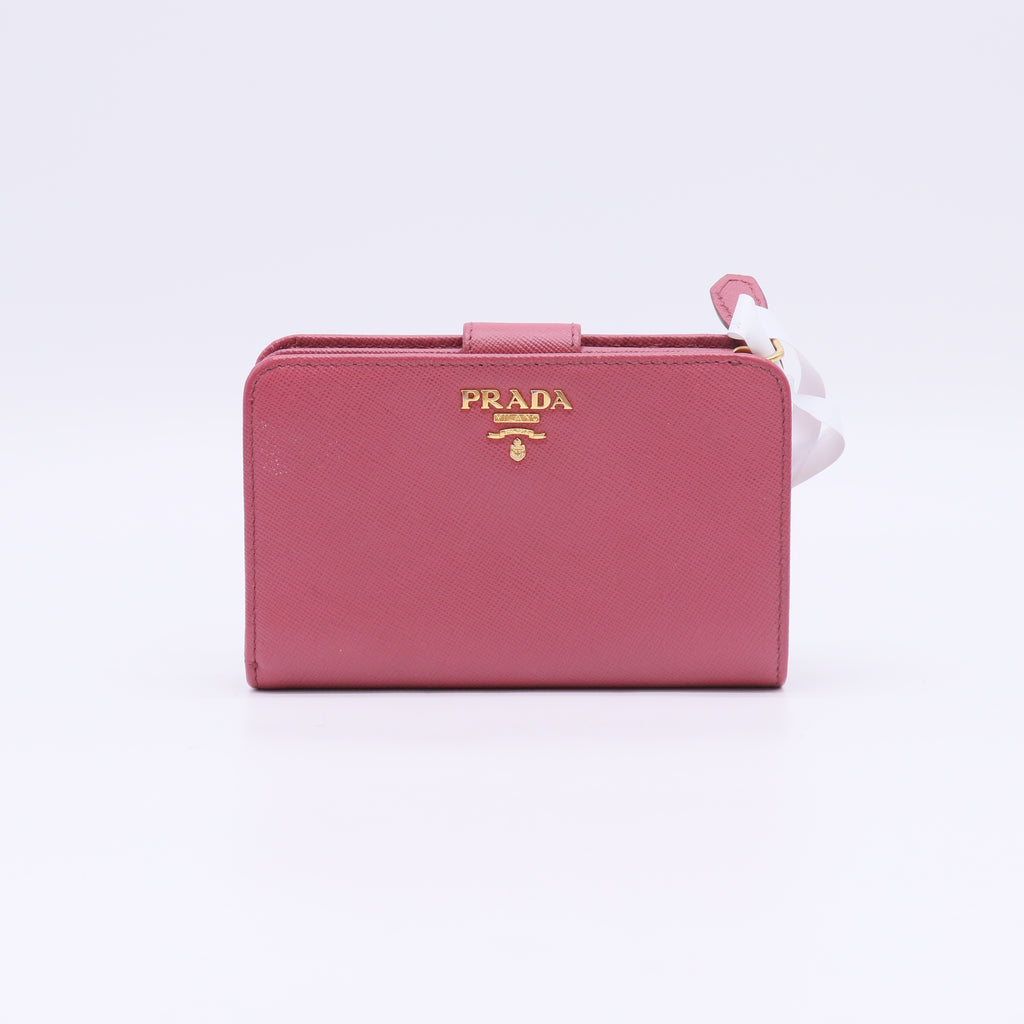 Prada Saffiano Metal Medium Bifold Wallet W22816