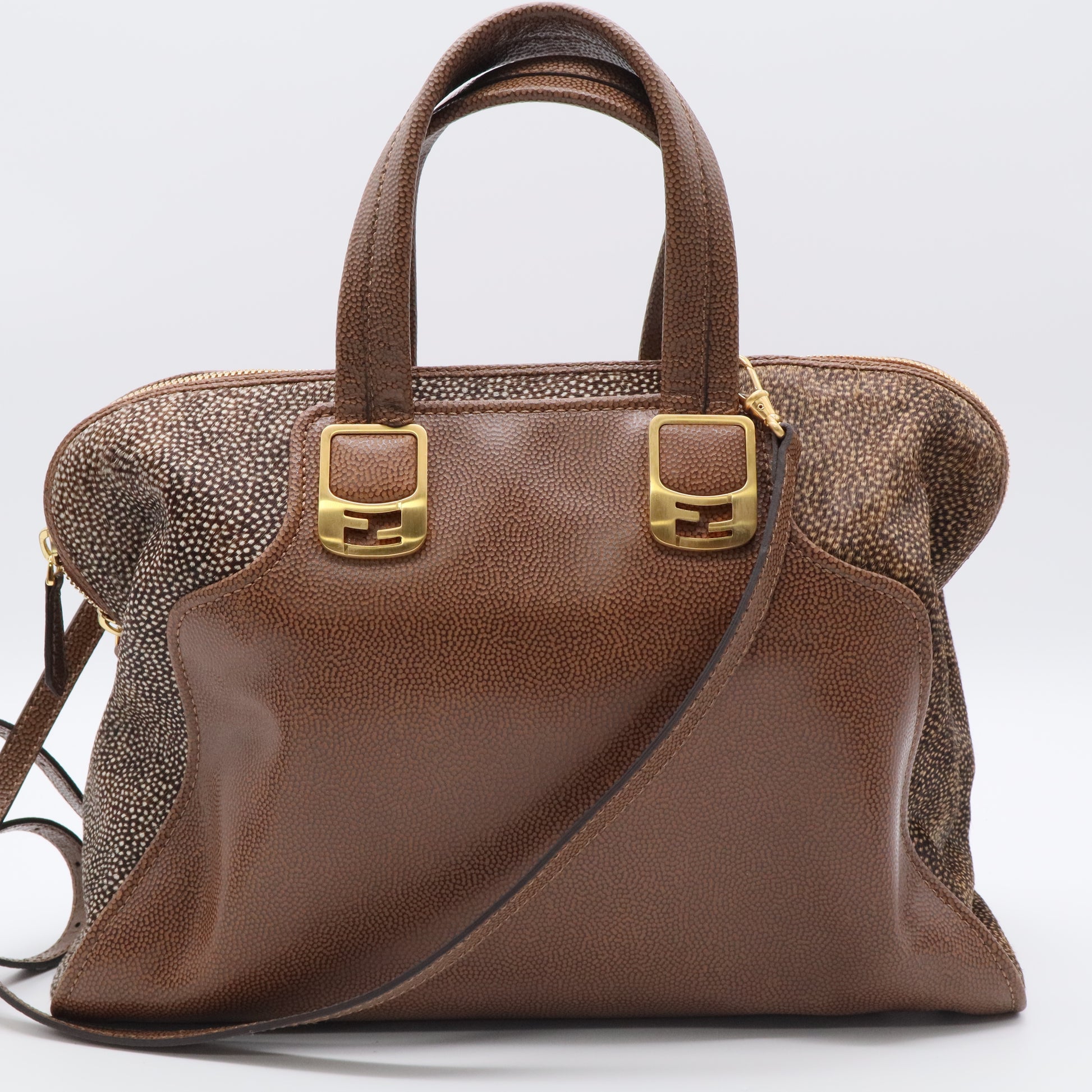 Calf Hair Top Handle Bag Twins For Gisel