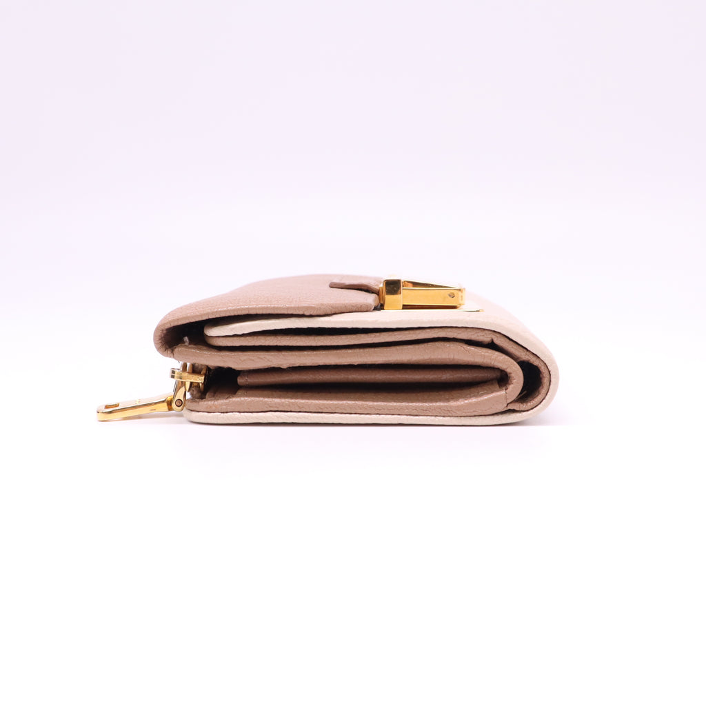 Miu Miu Madras Bicolor Flap Compact Wallet W22195