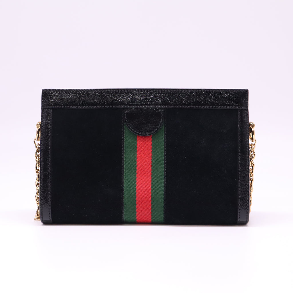 Gucci Small Ophidia Web Suede Chain Shoulder Bag B22796