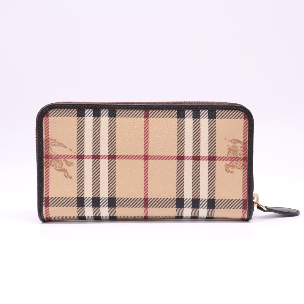 Burberry Haymarket Check Zip Around Wallet W22194