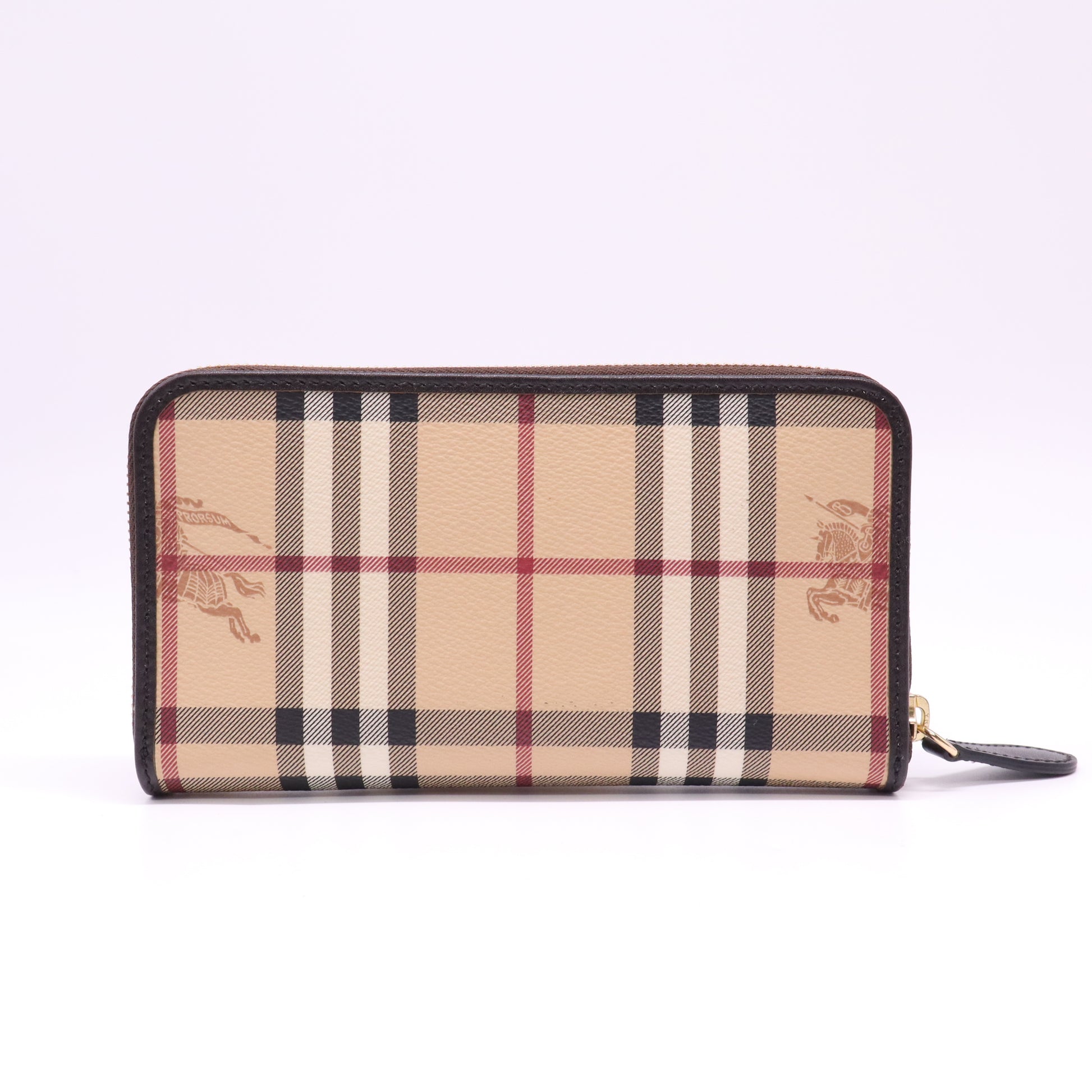 Burberry Haymarket Check Zip Around Wallet W22194