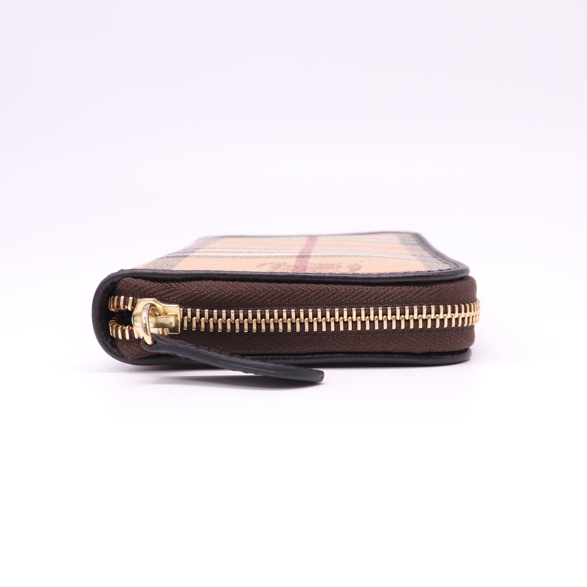 Burberry Haymarket Check Zip Around Wallet W22194