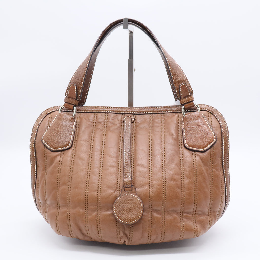 Brown Quilted Calfskin Bittersweet Bag  B20602