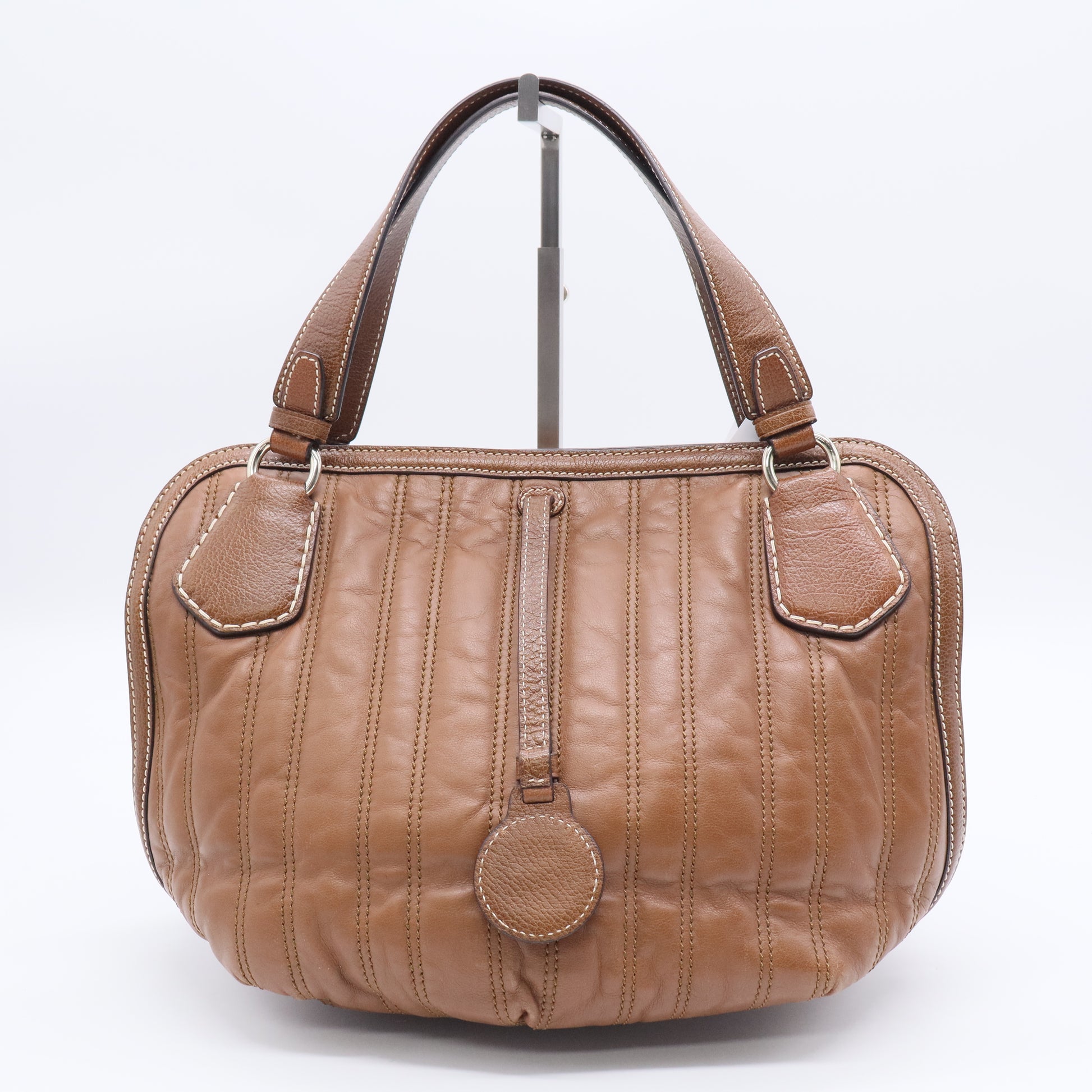 Brown Quilted Calfskin Bittersweet Bag  B20602