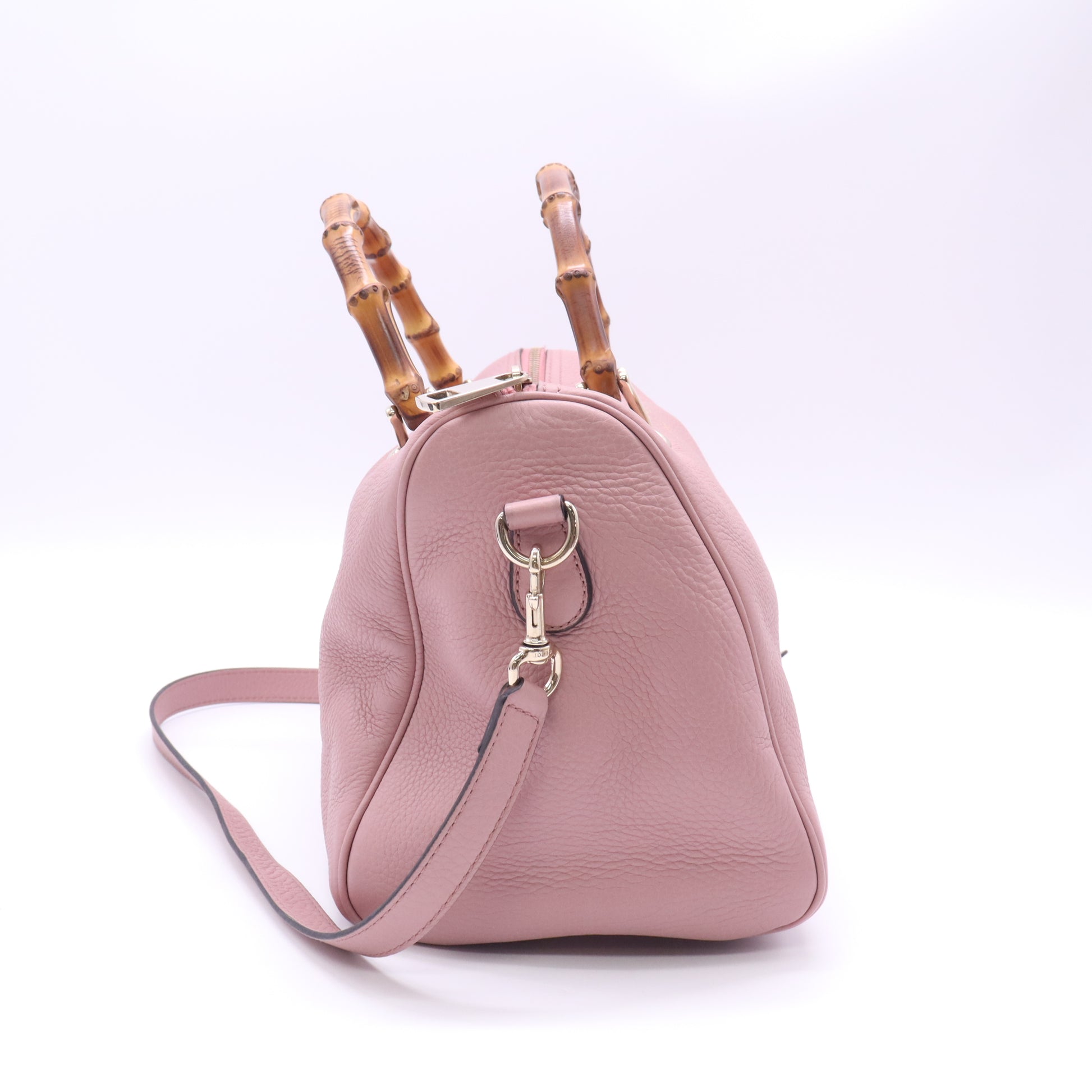 Gucci Calfskin Bamboo Shopper Boston Bag twins B23579