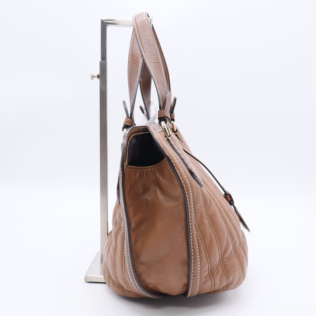 Brown Quilted Calfskin Bittersweet Bag  B20602