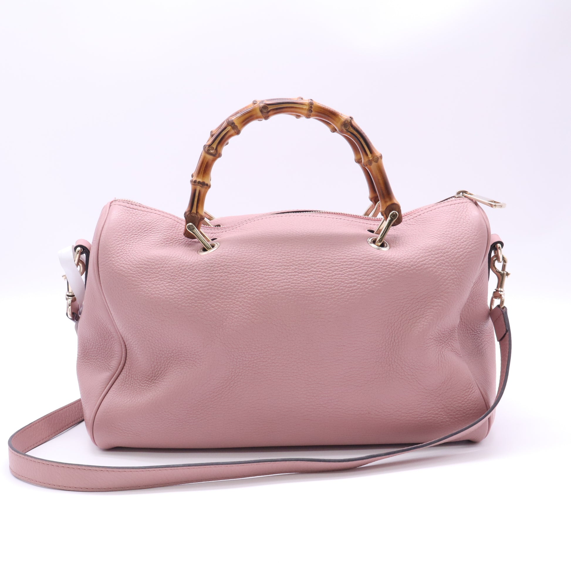 Gucci Calfskin Bamboo Shopper Boston Bag twins B23579