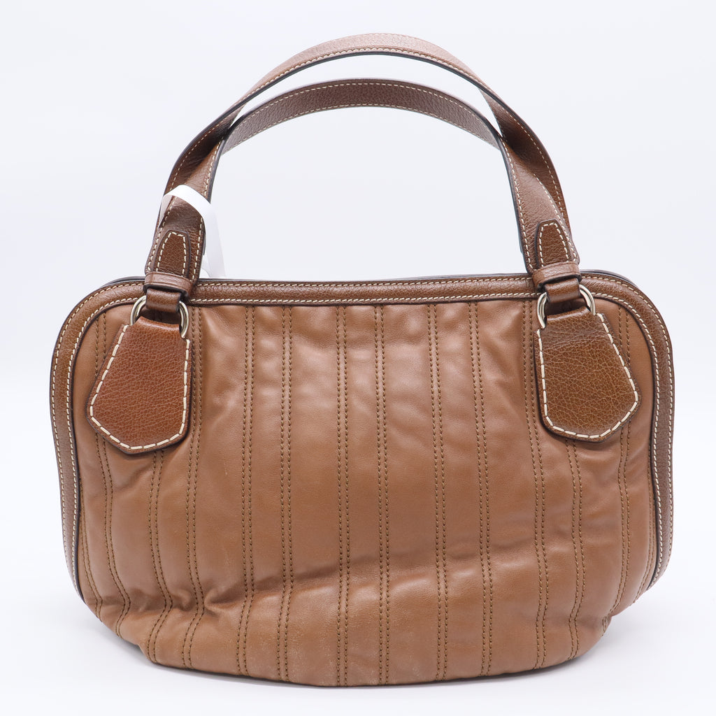 Brown Quilted Calfskin Bittersweet Bag  B20602