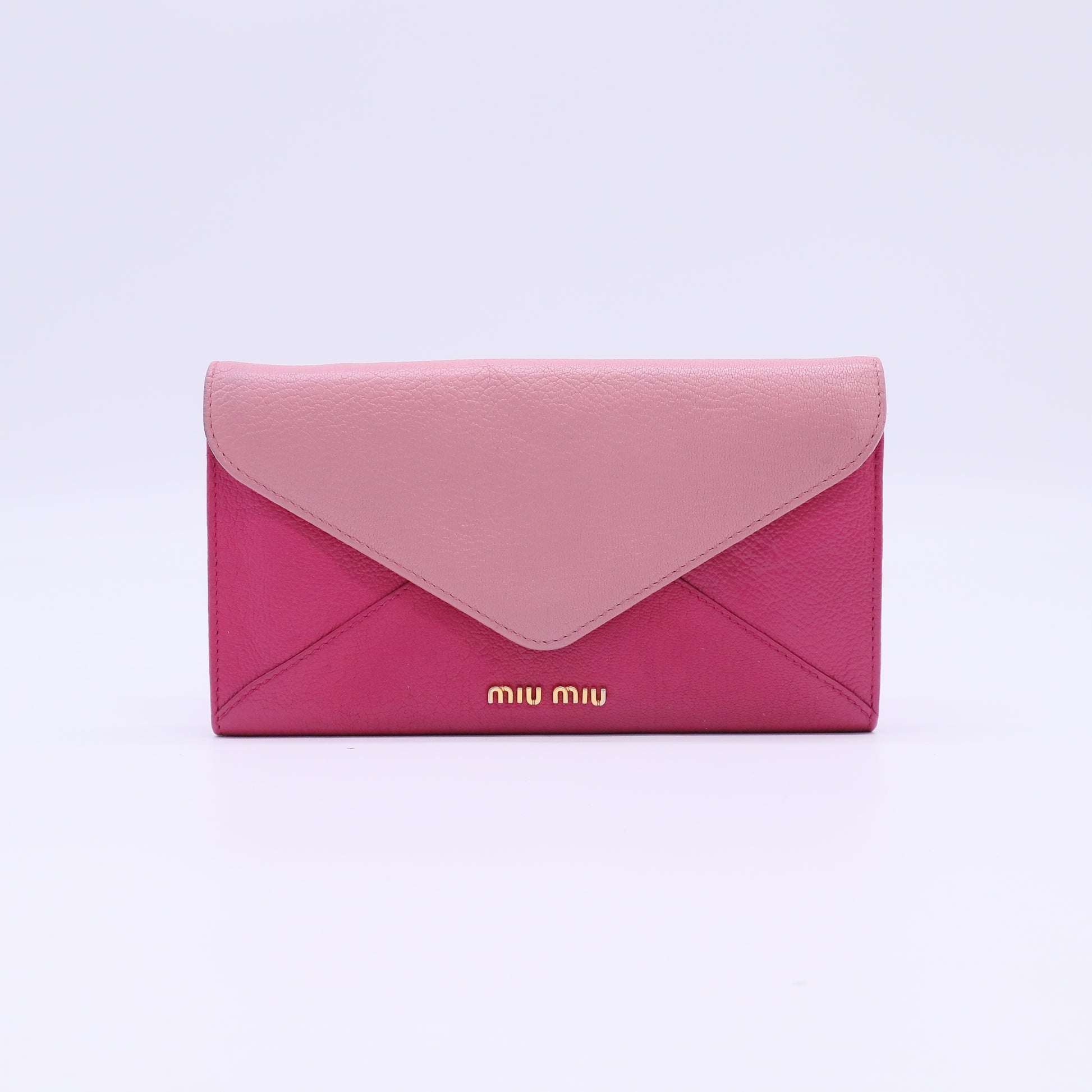 Miu Miu Madras Bicolor Leather Envelope Long Wallet W22148