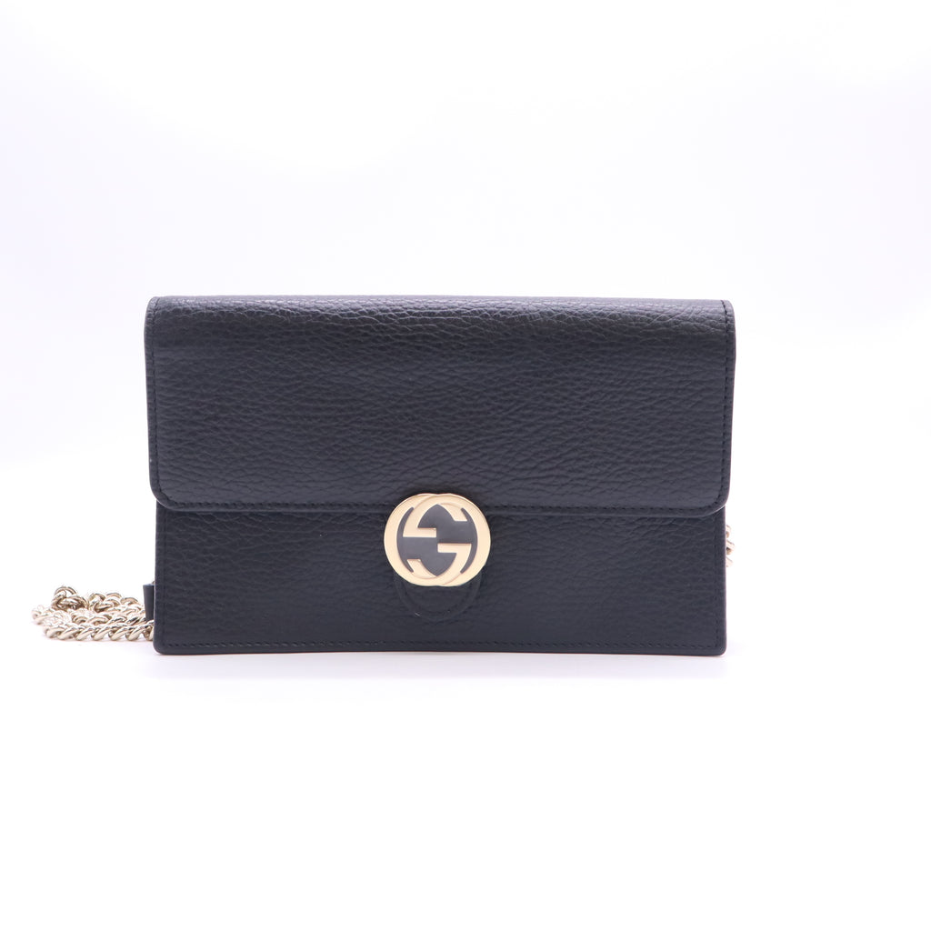 Gucci Interlocking G Dollar Calfskin Chain Wallet B24107