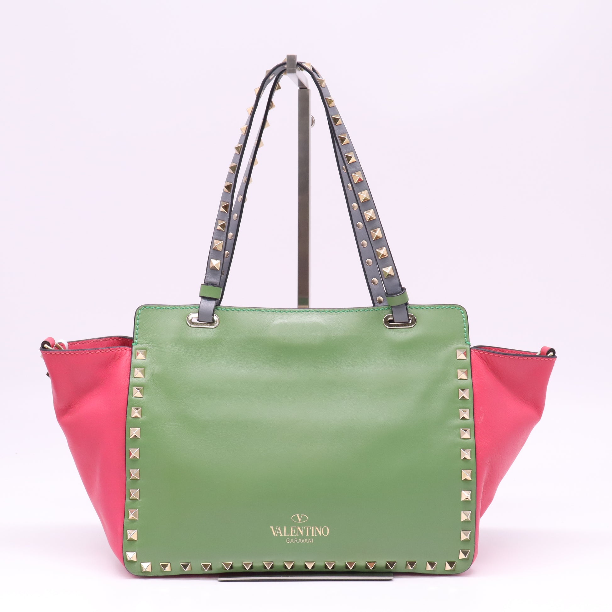 Valentino Garavani Rockstud Colorblock Tri-Color Trapeze Tote Bag B21410