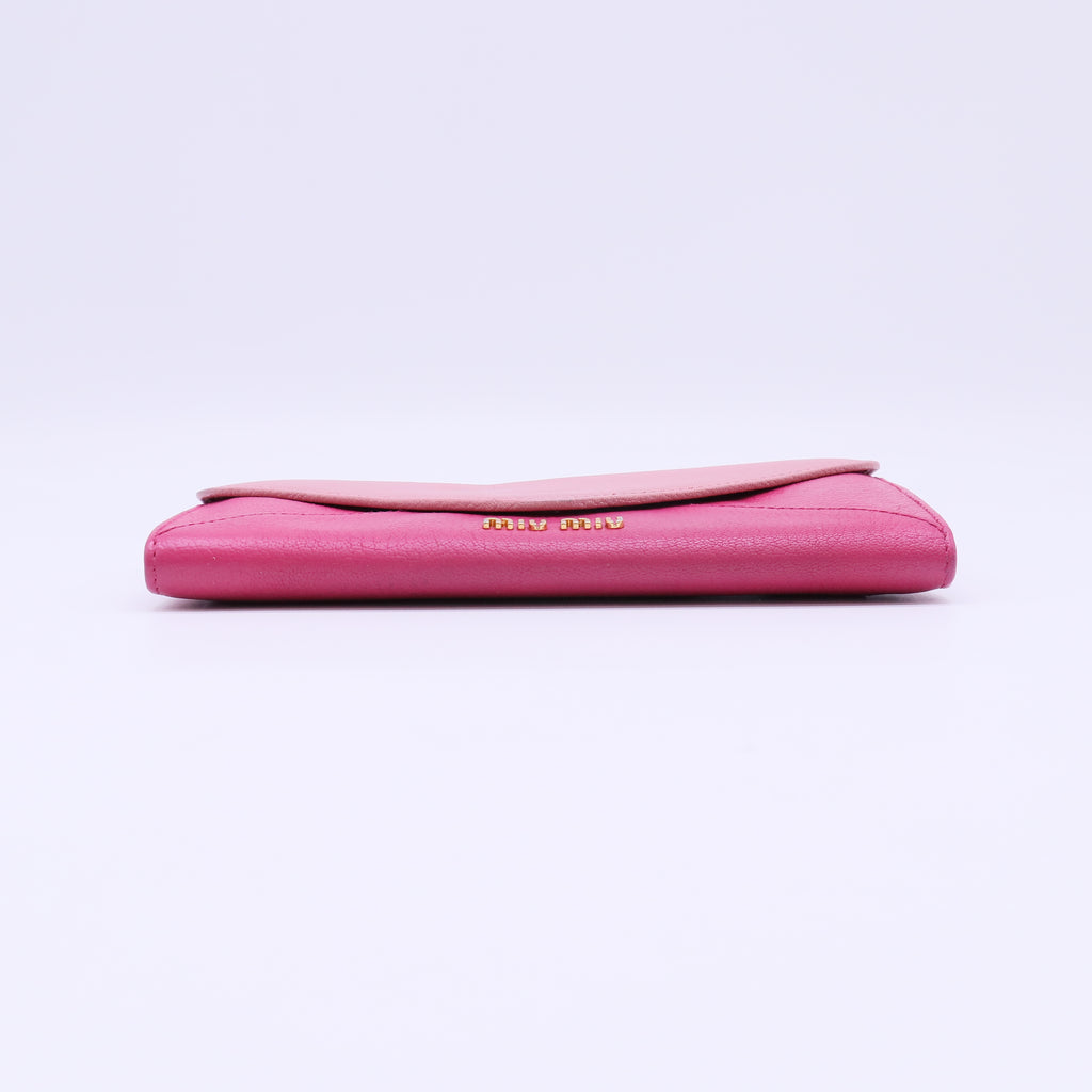 Miu Miu Madras Bicolor Leather Envelope Long Wallet W22148