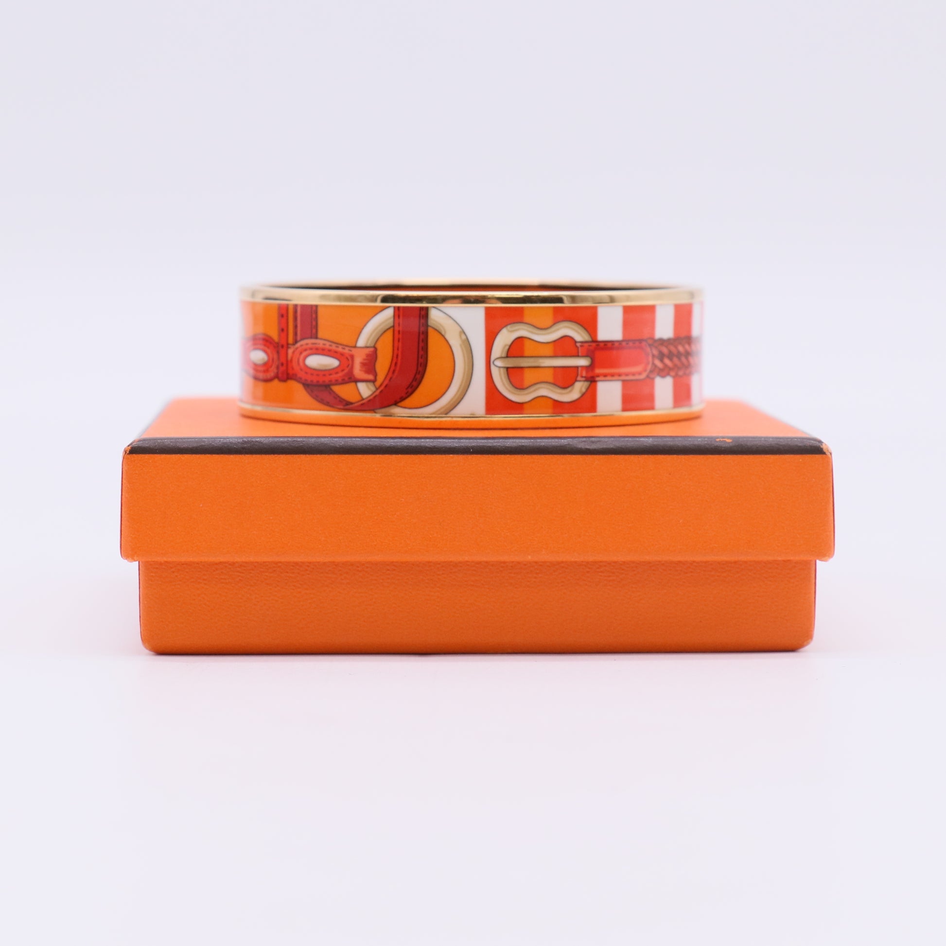 Hermès "Cuirs Marins" Printed Enamel Wide Bangle W22848