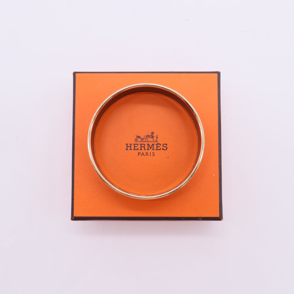 Hermès "Cuirs Marins" Printed Enamel Wide Bangle W22848