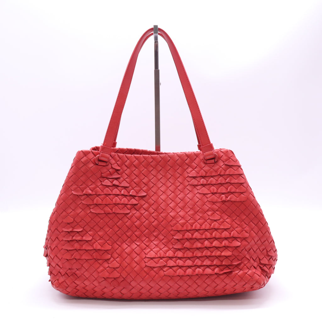 Bottega Veneta Intrecciato Ruffle Tote twins B23455