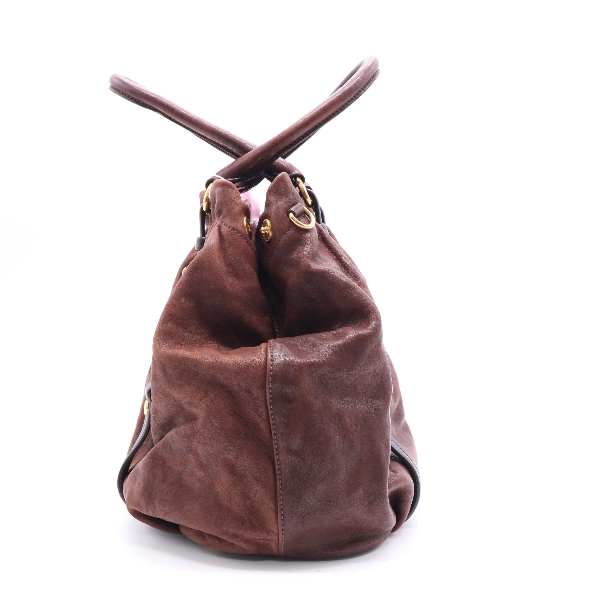 Brown Leather Handbag Twins