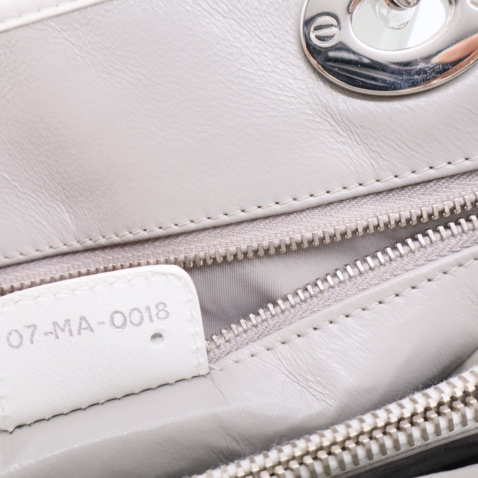 White Woven Leather Lady Dior Avenue Tote Twins B20276