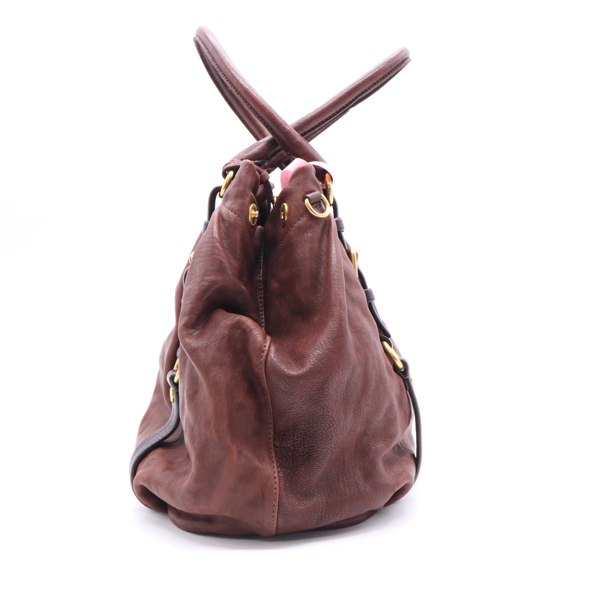 Brown Leather Handbag Twins