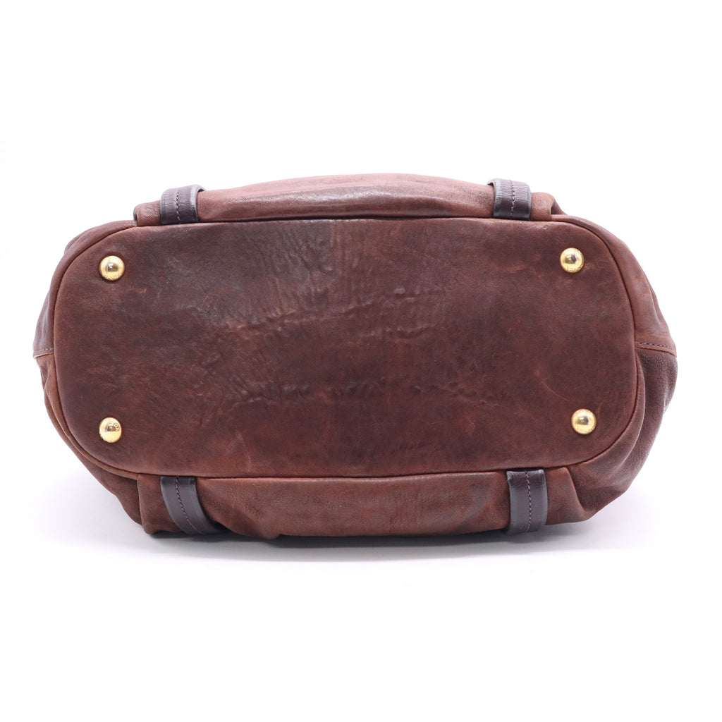 Brown Leather Handbag Twins