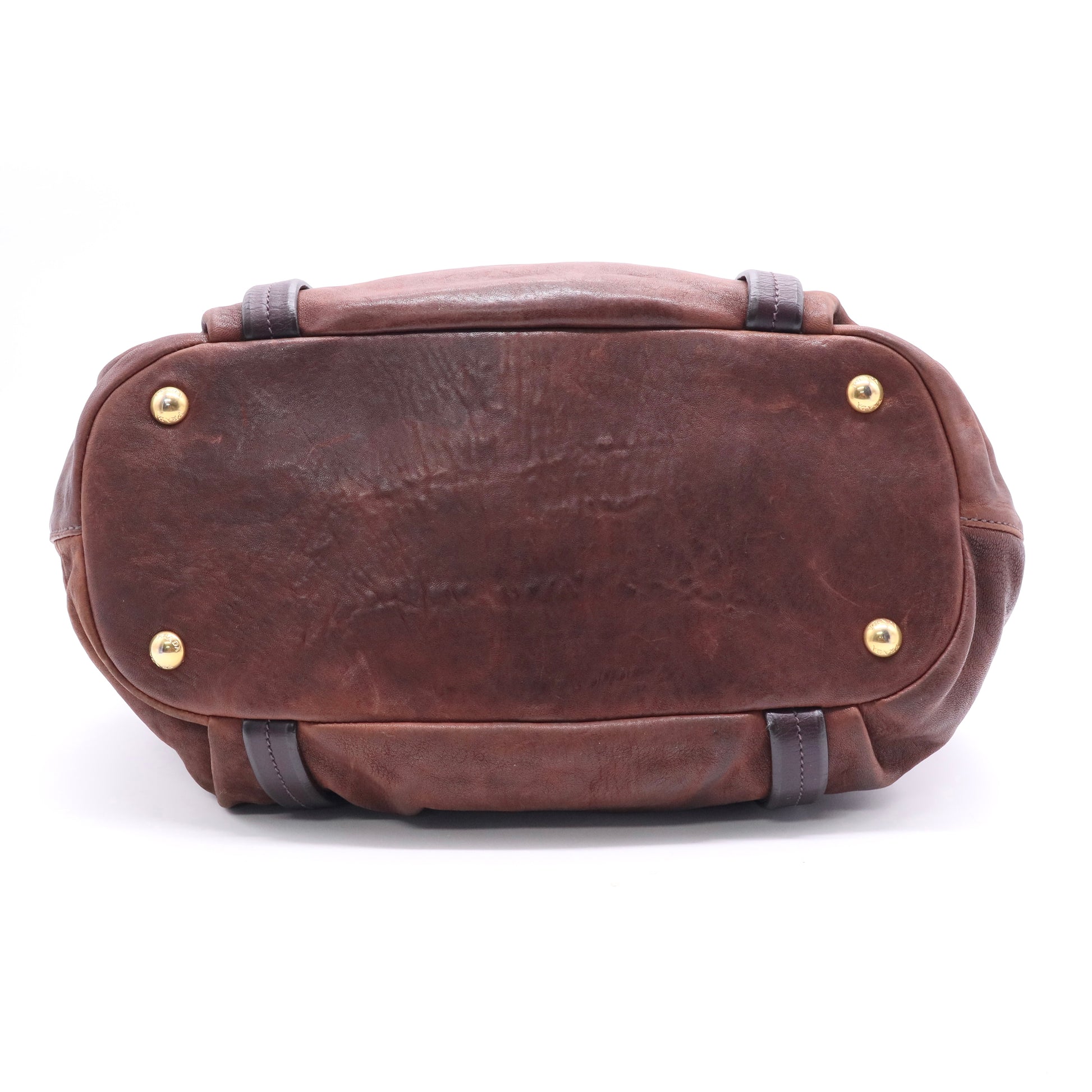 Brown Leather Handbag Twins