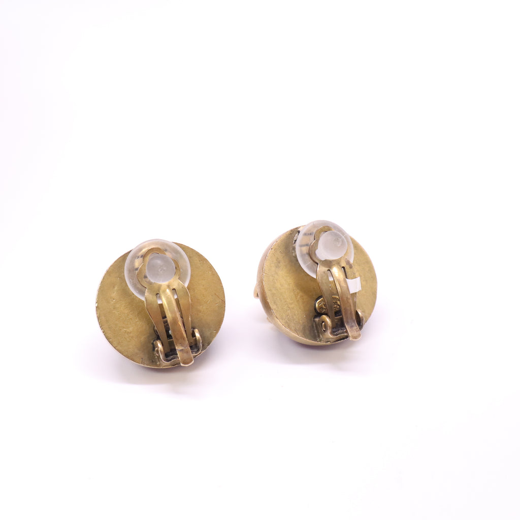 Chanel Vintage Gripoix Button Earrings W21991