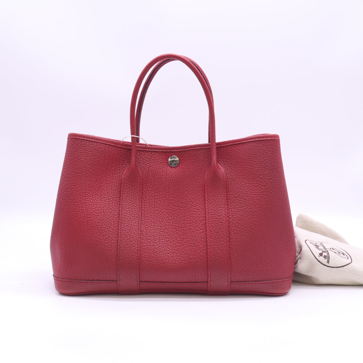 Hermes Garden Party 30 Bag Togo Rouge Garance Twins LDZ1236