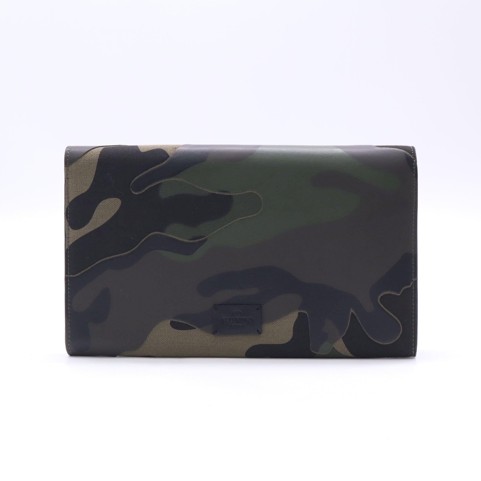 Valentino Garavani Leather Camouflage Travel Pouch / Clutch Bag W22757