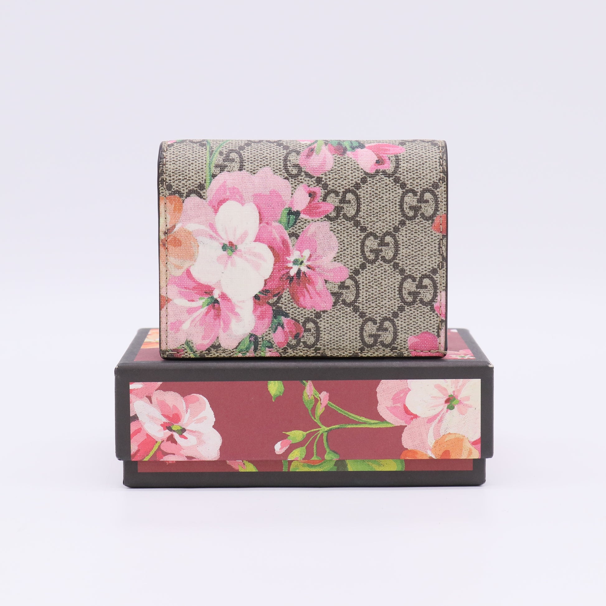 Gucci GG Supreme Blooms Card Case Wallet W22841