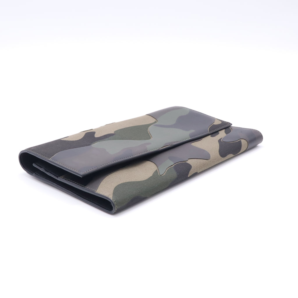 Valentino Garavani Leather Camouflage Travel Pouch / Clutch Bag W22757