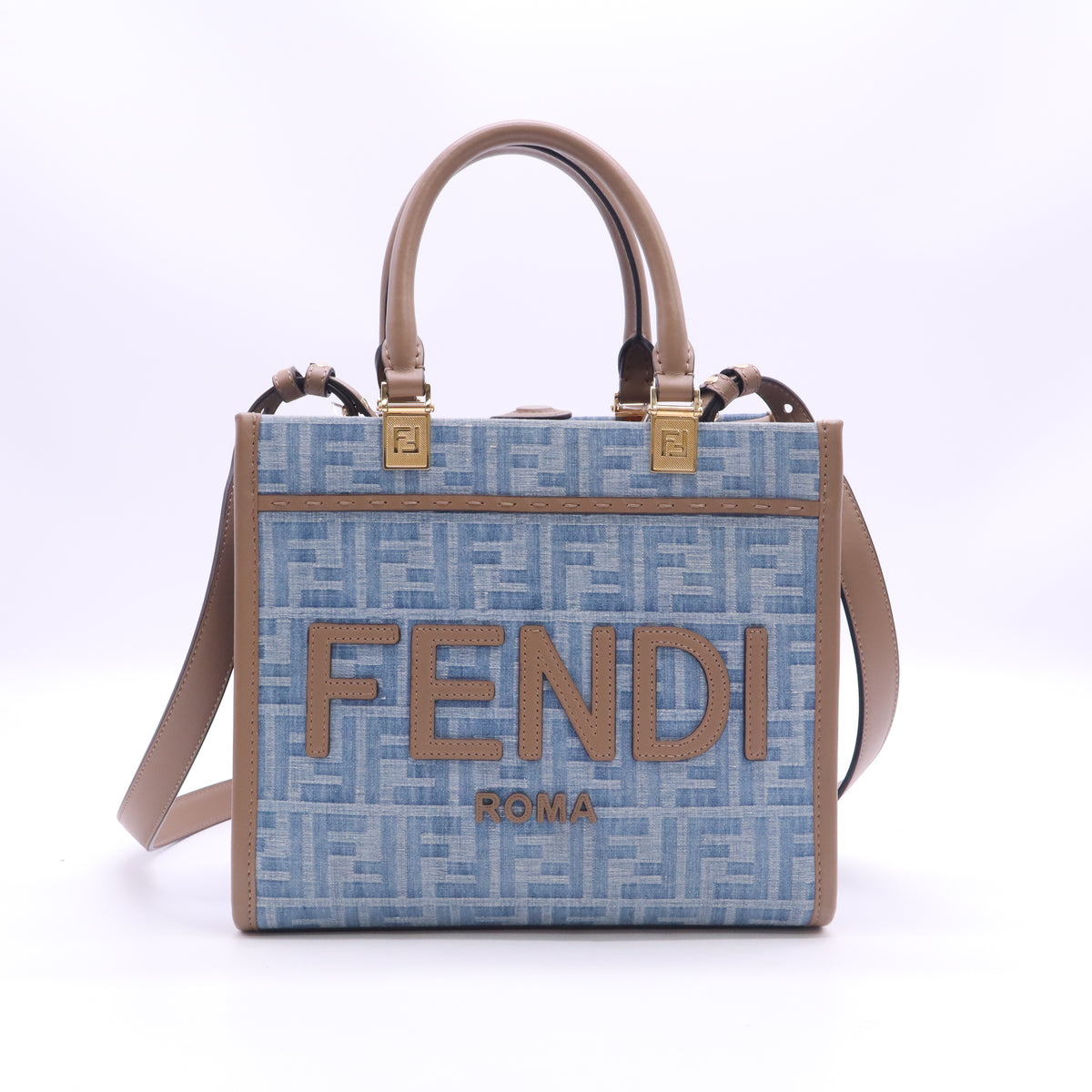 Fendi Blue FF Denim Sunshine Small Twins LDZ1245